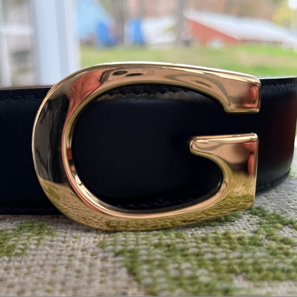Gucci Black Leather Belt with Gold G
